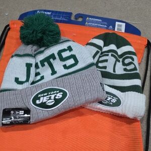New Era Green and Gray Jets Beanies